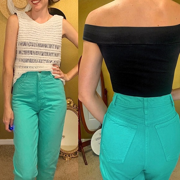 Vintage 80s 90s - retro tight high-waist tapered jeans - Picture 6 of 7